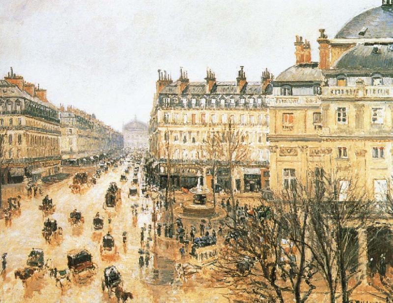 Camille Pissarro Theater Square, the French rain